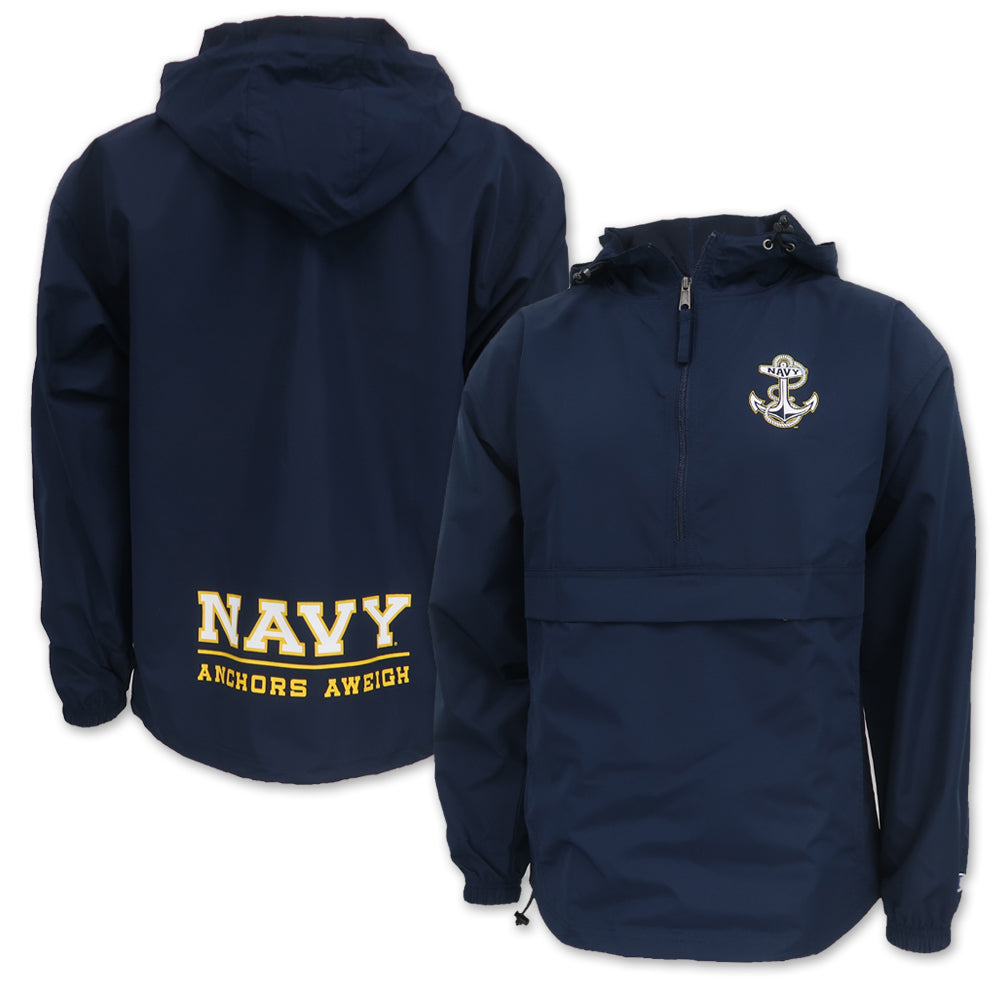 Navy Anchor Champion Packable Jacket (Navy)