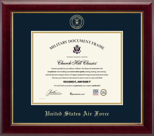 U.S. Air Force Gold Embossed Certificate Frame (Horizontal)
