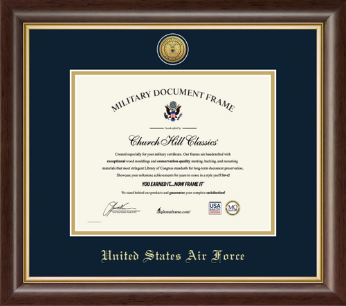U.S. Air Force Gold Engraved Medallion Frame (Horizontal)