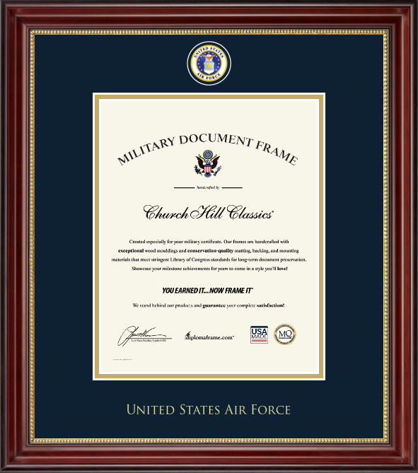 U.S. Air Force Masterpiece Medallion Certificate Frame (Vertical)