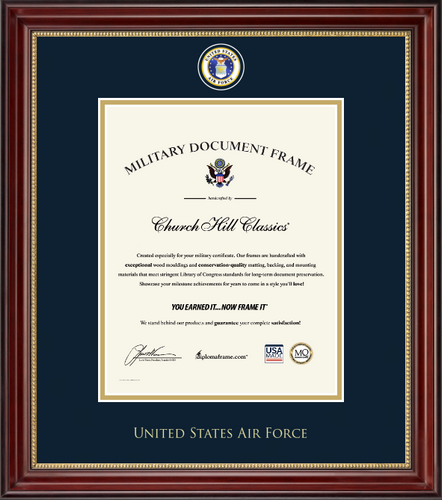 U.S. Air Force Masterpiece Medallion Certificate Frame (Vertical)