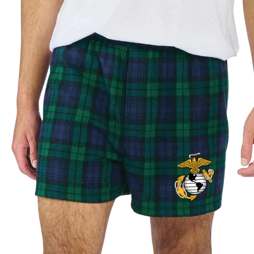 Marines EGA Logo Flannel Shorts (Blackwatch)