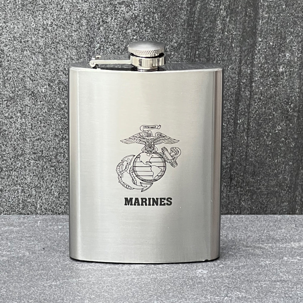 Marines EGA 8oz Pocket Stainless Steel Canteen