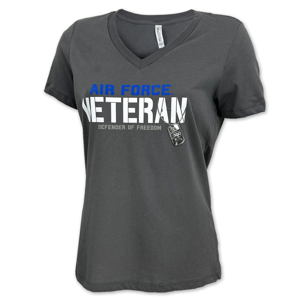 Air Force Ladies Veteran Defender T-Shirt (Charcoal)