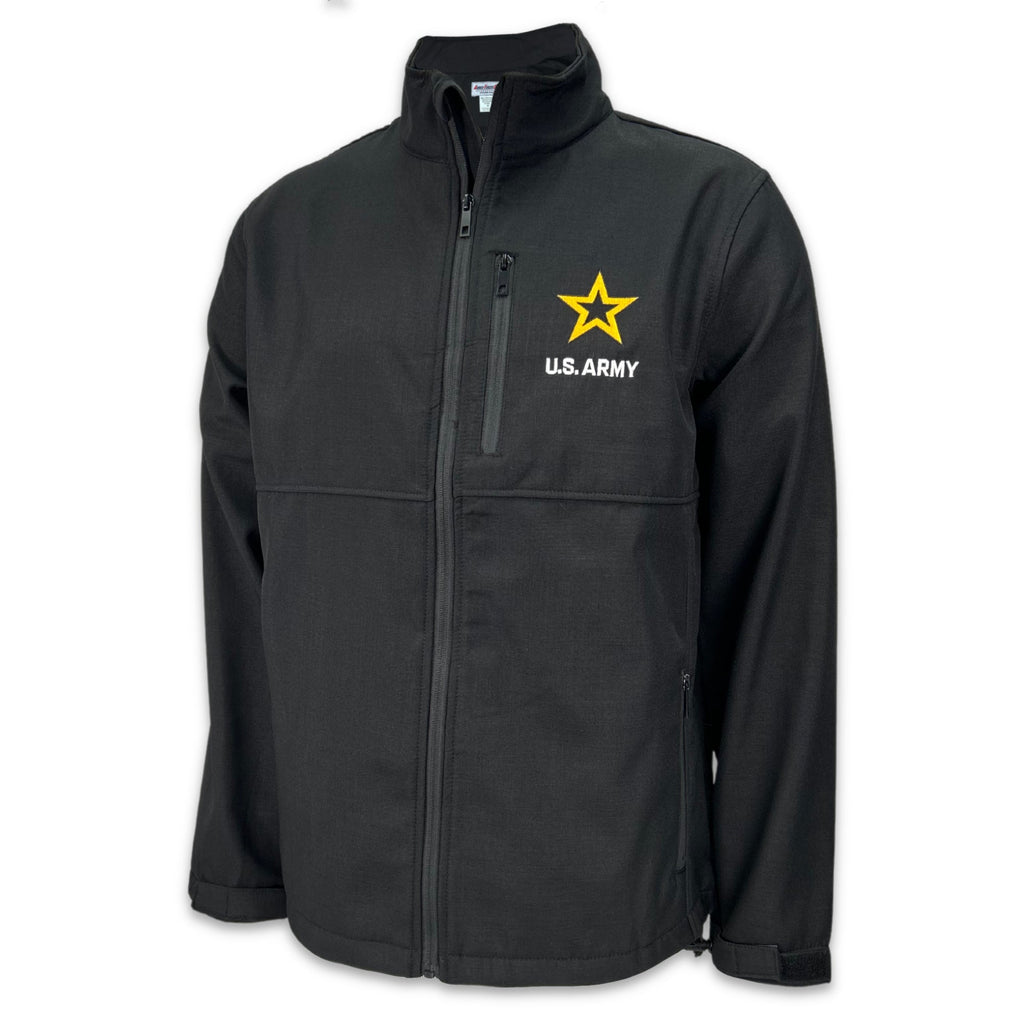 Army Star Adult Softshell Jacket (Black)