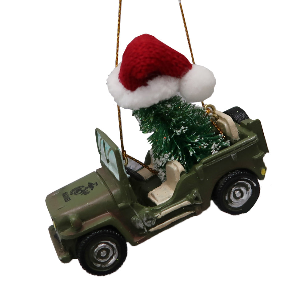 Marine Corps Vehicle With Christmas Tree Ornament