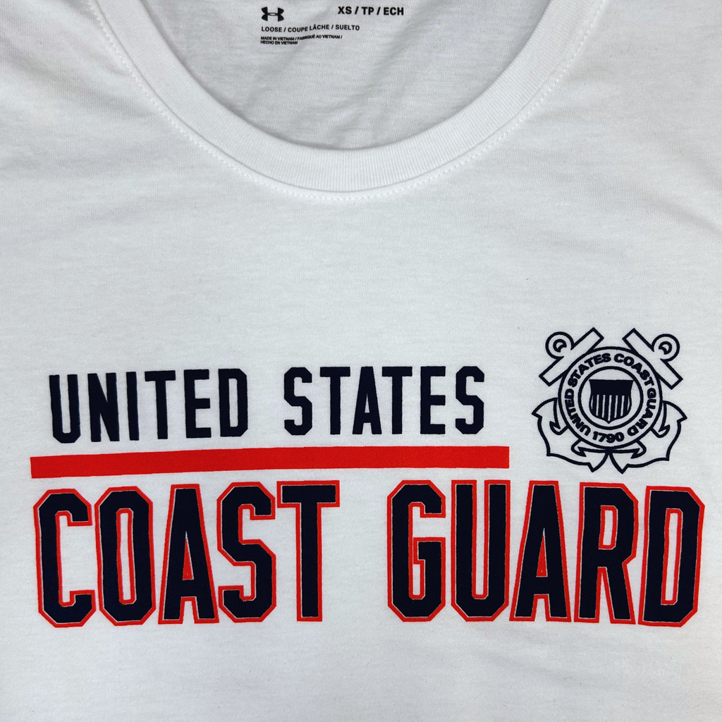 United States Coast Guard Ladies Under Armour Long Sleeve T-Shirt (White)