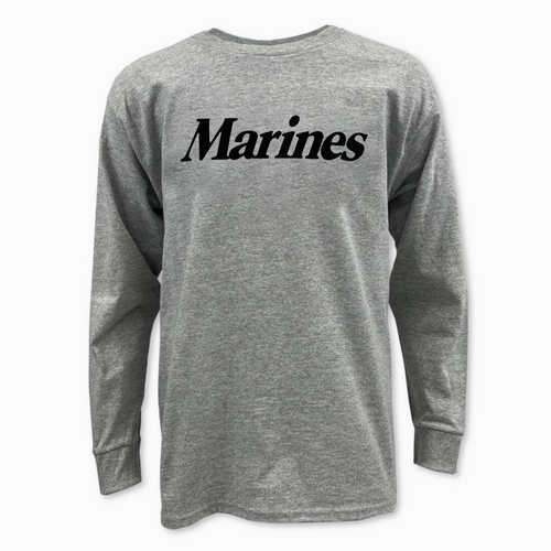 Marines Youth Logo Core Long Sleeve T-Shirt (Grey)