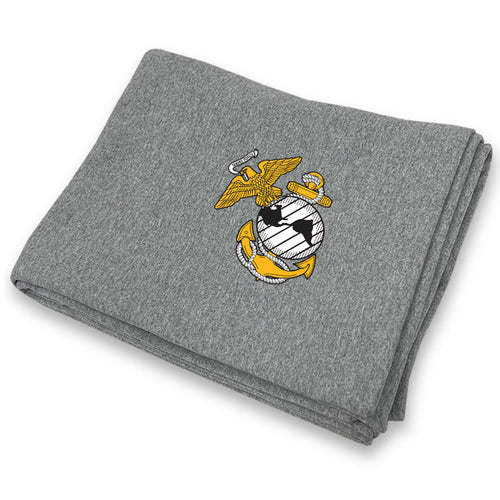 Marines EGA  DryBlend Fleece Stadium Blanket (Grey)