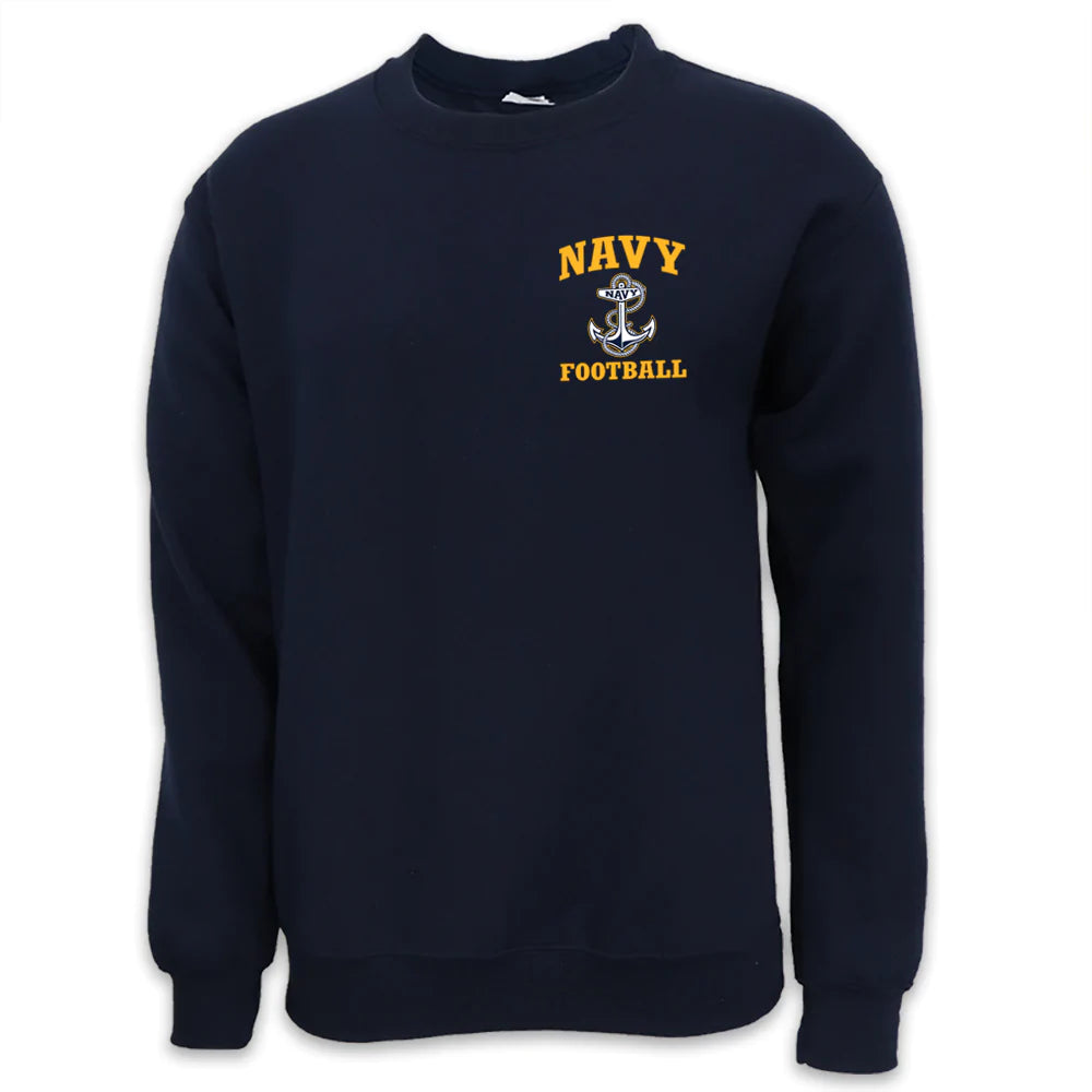 Navy Anchor Football Crewneck