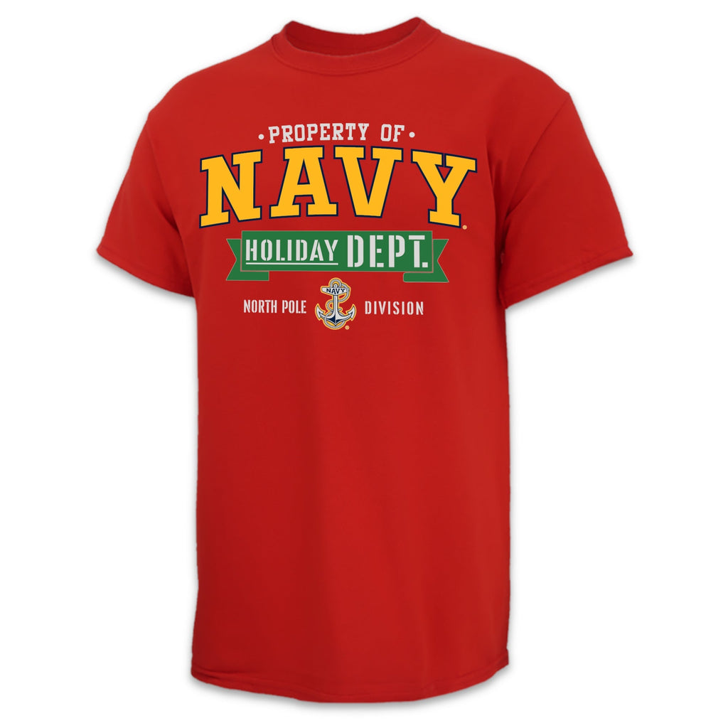 Navy Holiday Department T-Shirt (Red)