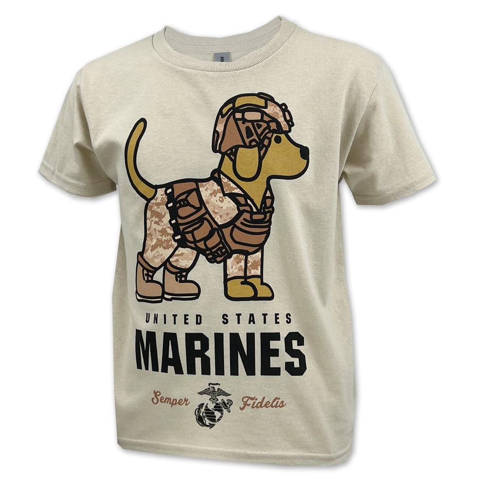 United States Marines Pup Youth T-Shirt (Tan)