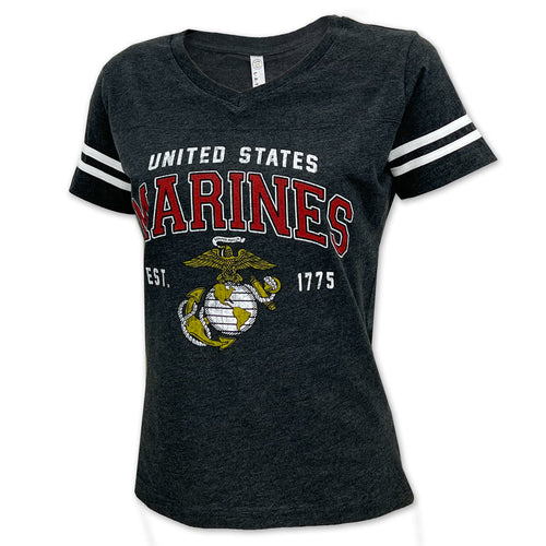 Marines Ladies Globe Est. 1775 T-Shirt (Black)