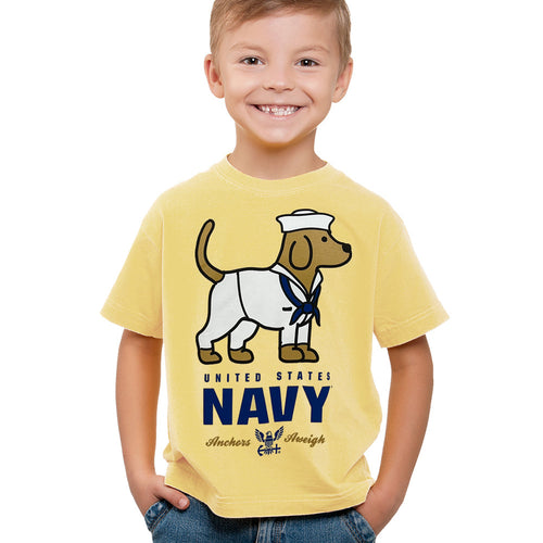 United States Navy Pup Youth T-Shirt (Yellow)