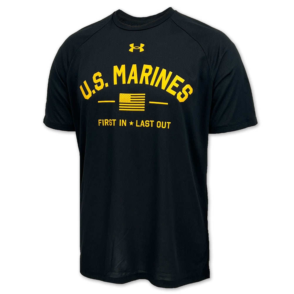 Marines Under Armour First In Last Out Tech T-Shirt (Black)