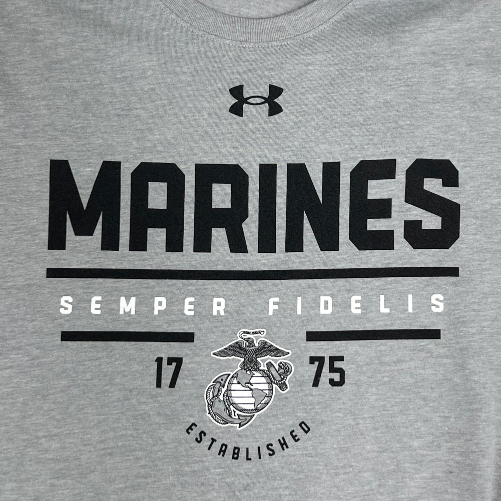 Marines Under Armour Semper Fi T-Shirt (Steel Heather)