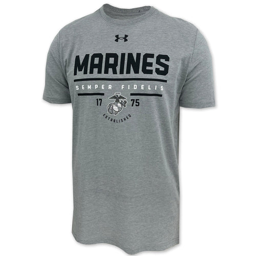 Marines Under Armour Semper Fi T-Shirt (Steel Heather)