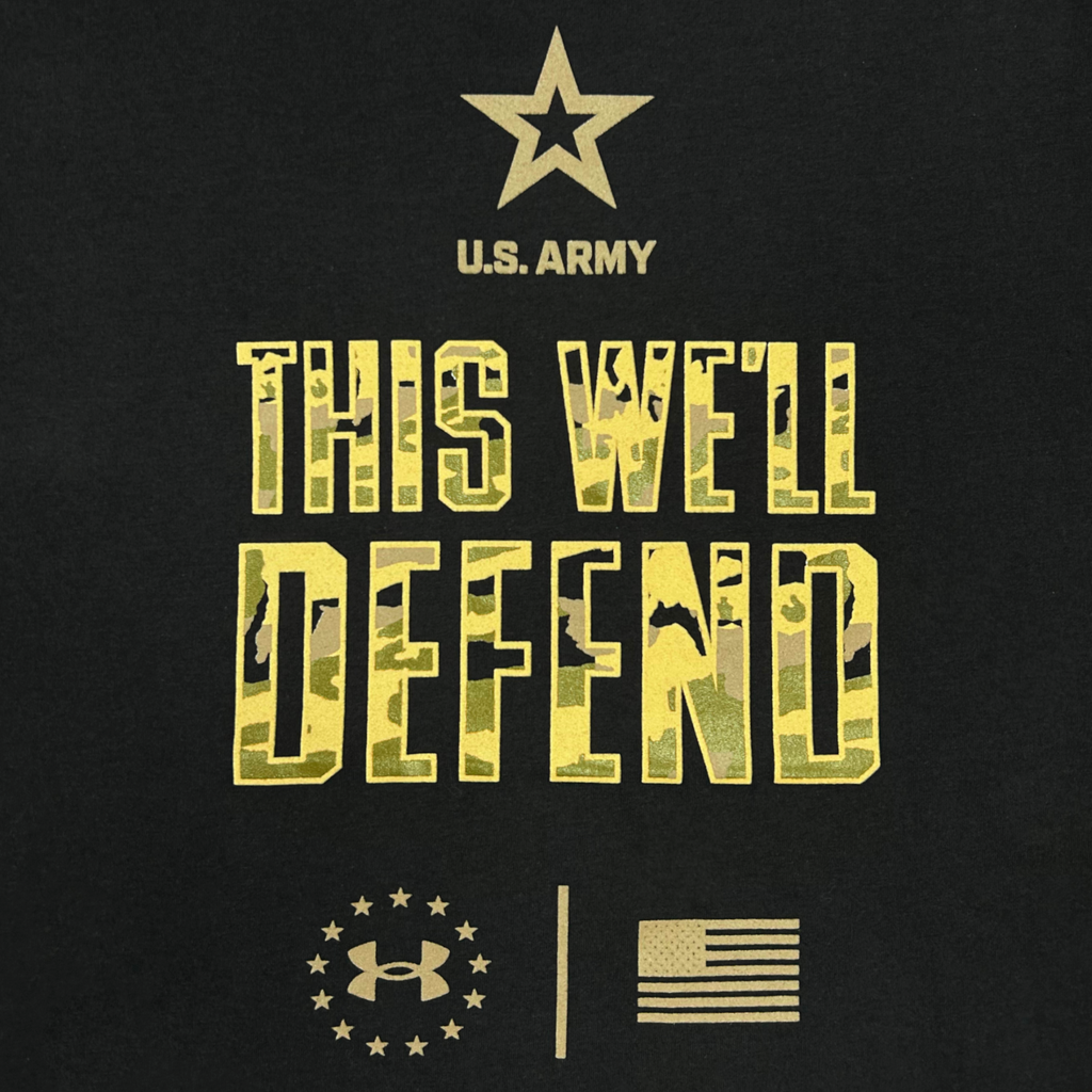 Army Under Armour This We'll Defend Camo Cotton T-Shirt (Black)