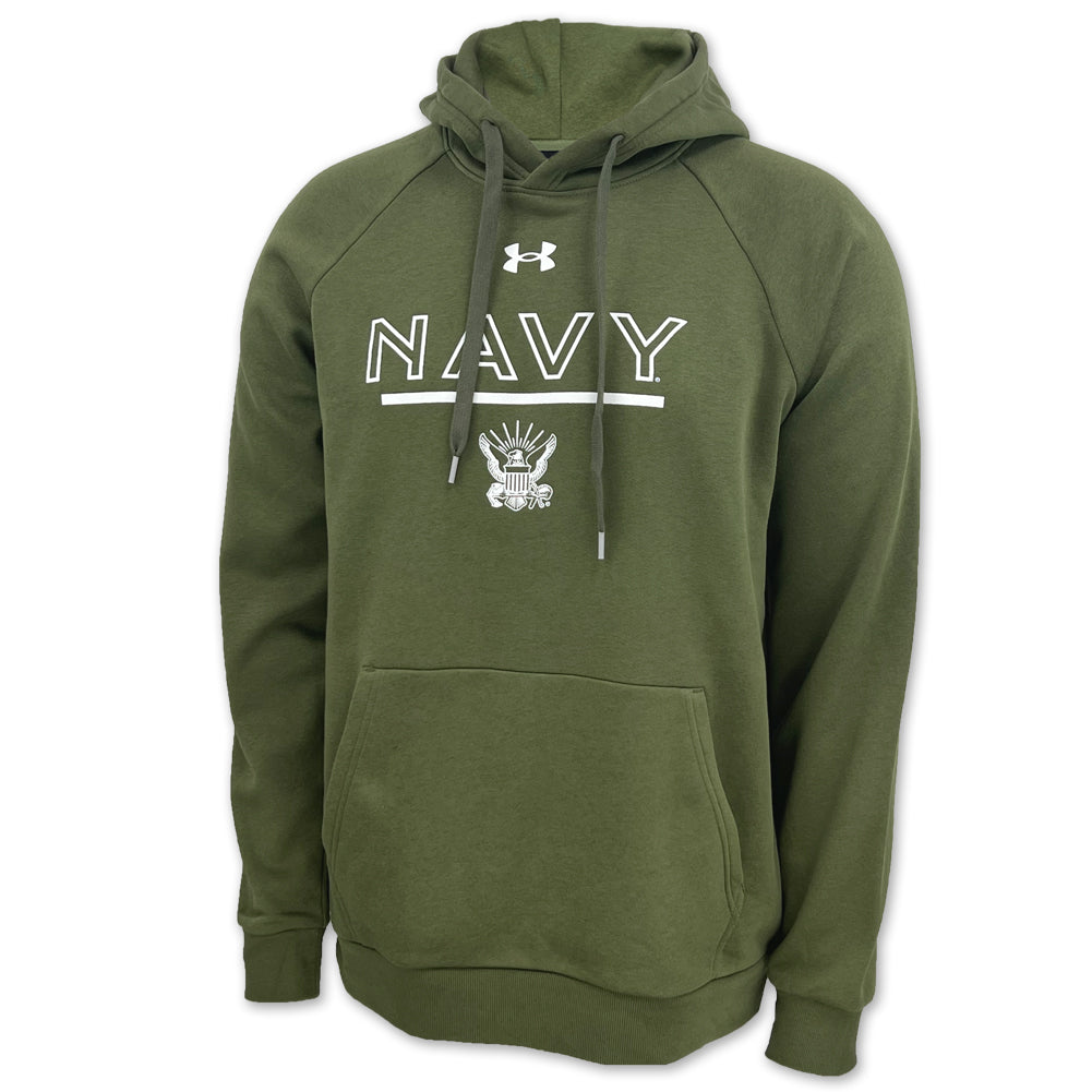 U.S. Navy Anchor Under Armour All Day Fleece Hood (OD Green)