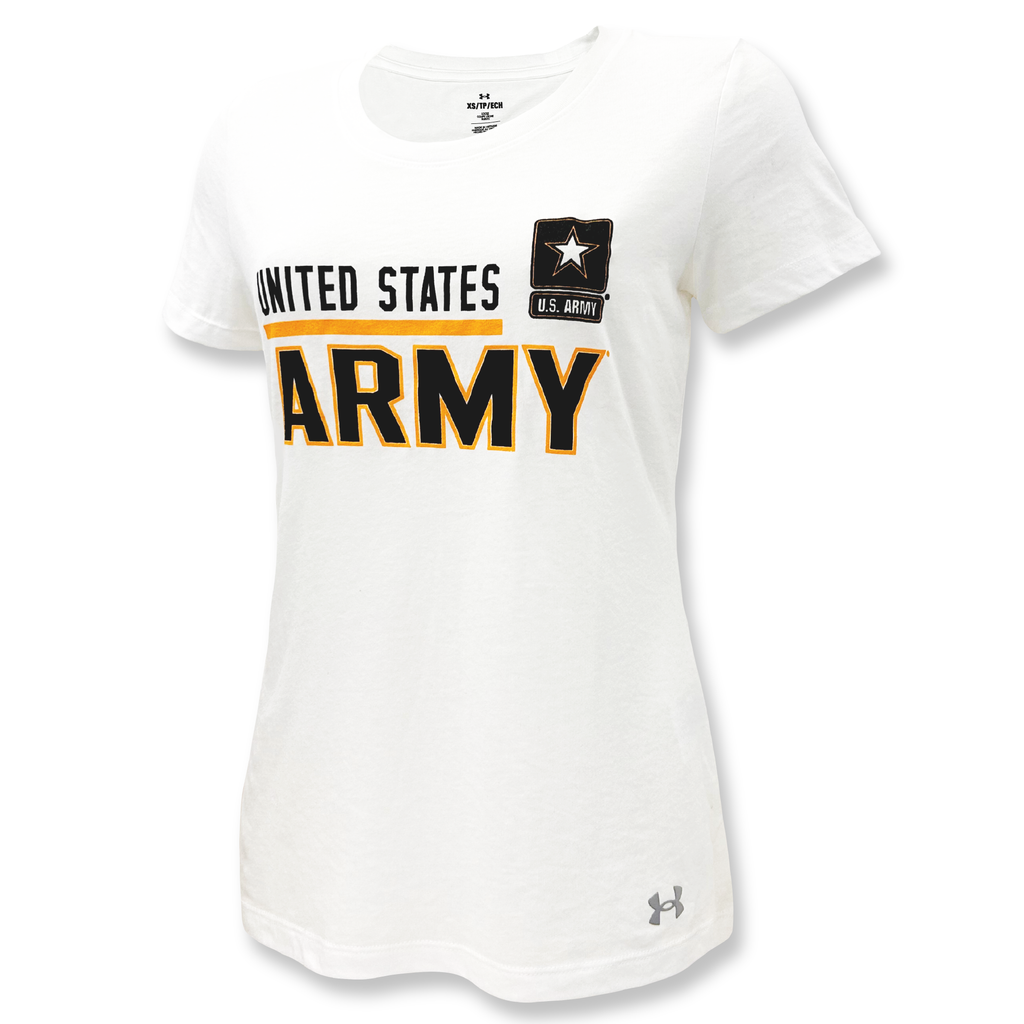United States Army Ladies Under Armour T-Shirt (White)