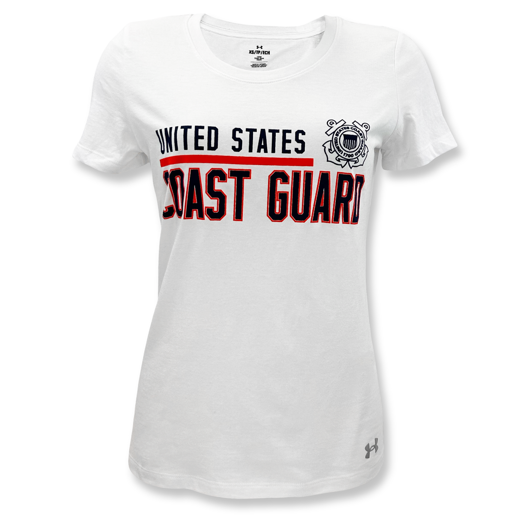 United States Coast Guard Ladies Under Armour T-Shirt (White)