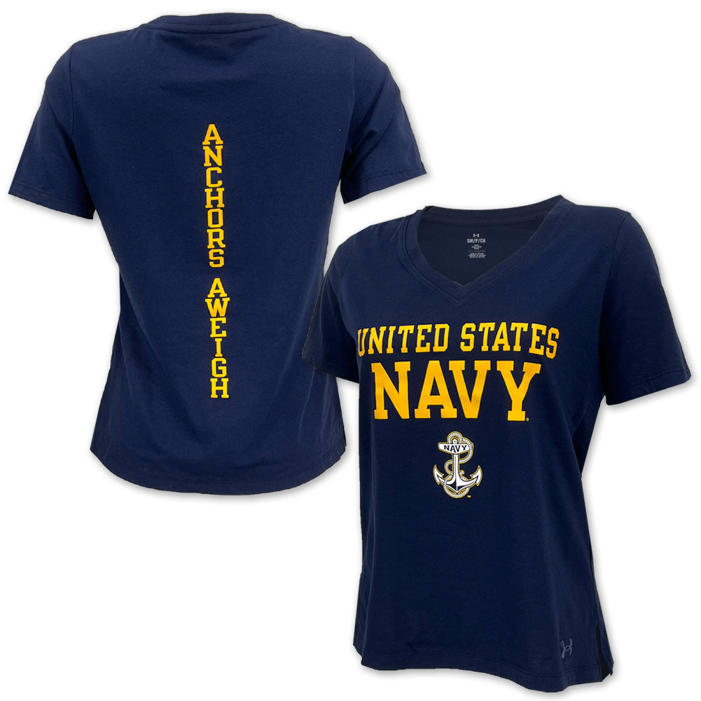 Under Armour Women's Midnight Navy Cotton T-Shirt