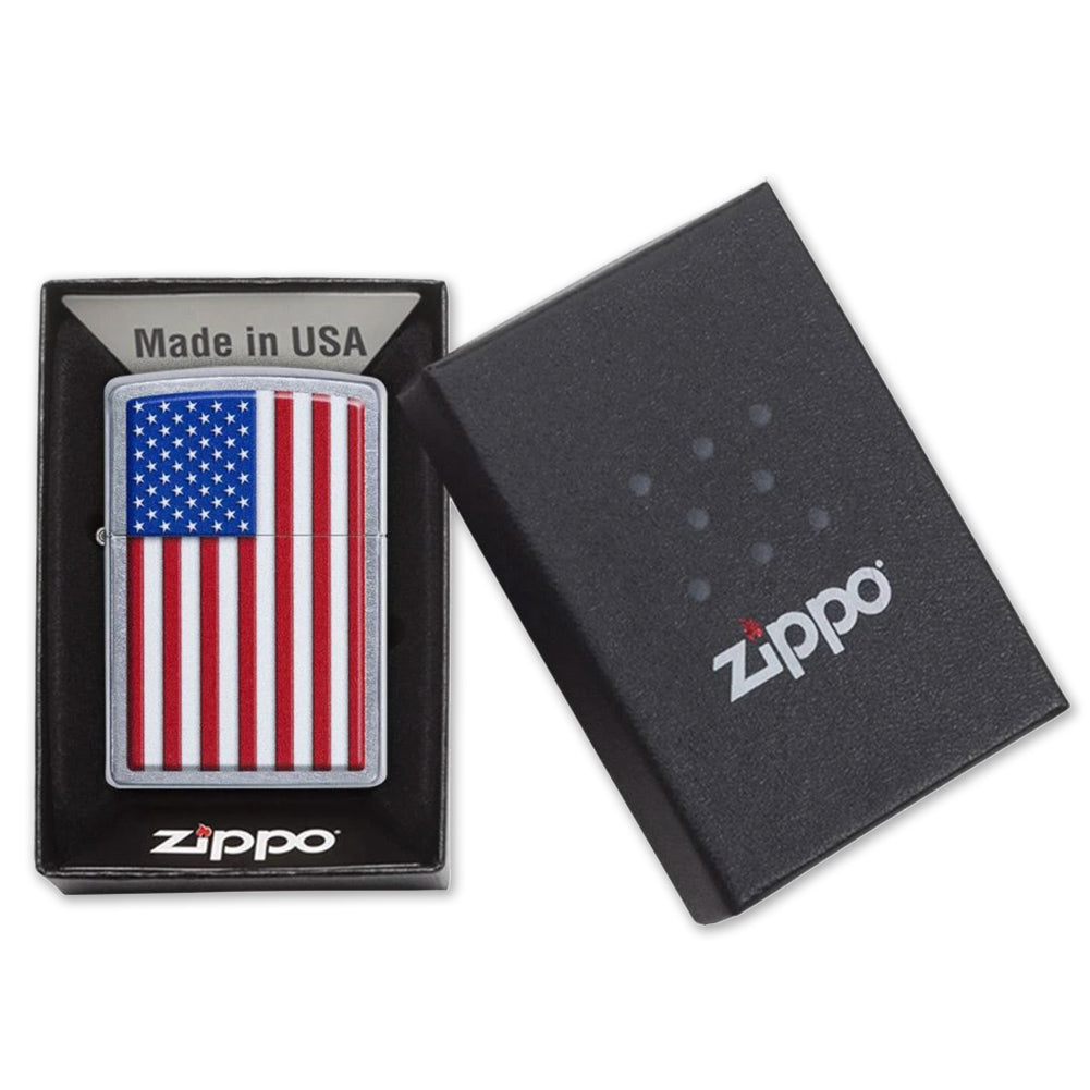 American Flag Chrome Color Zippo Lighter