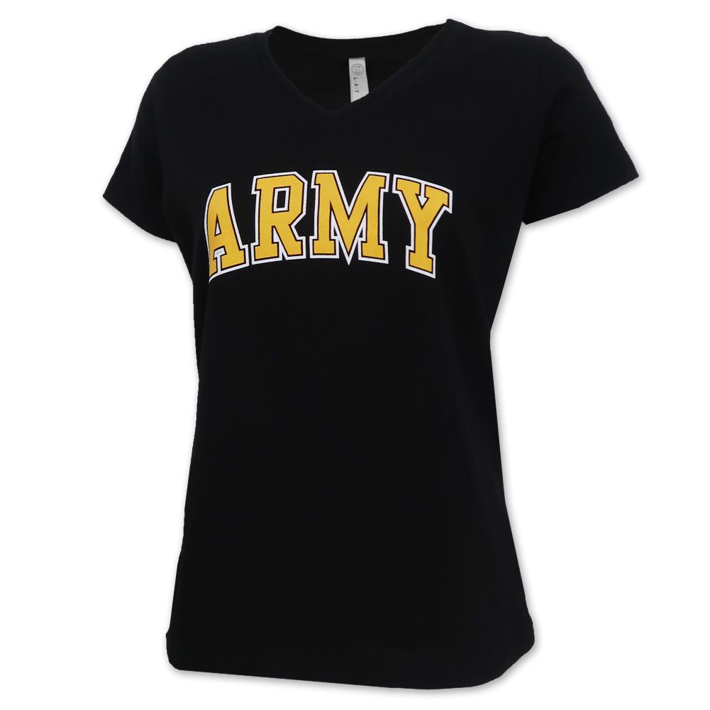 ARMY LADIES ARCH V-NECK T-SHIRT (BLACK) 1