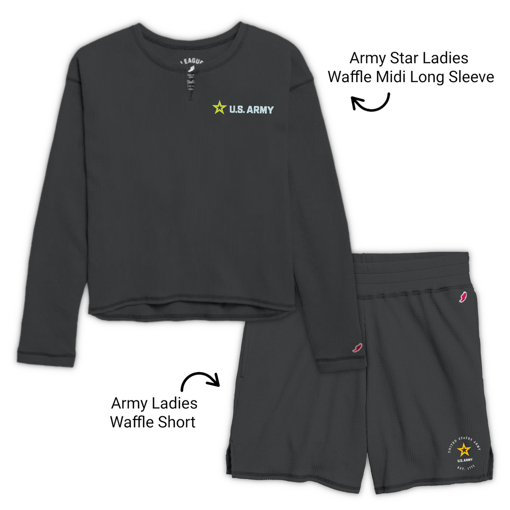 Army Star Ladies Waffle Midi Long Sleeve (Graphite)