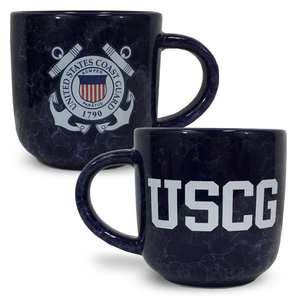 Coast Guard Marbled 17 oz Mug (Navy)