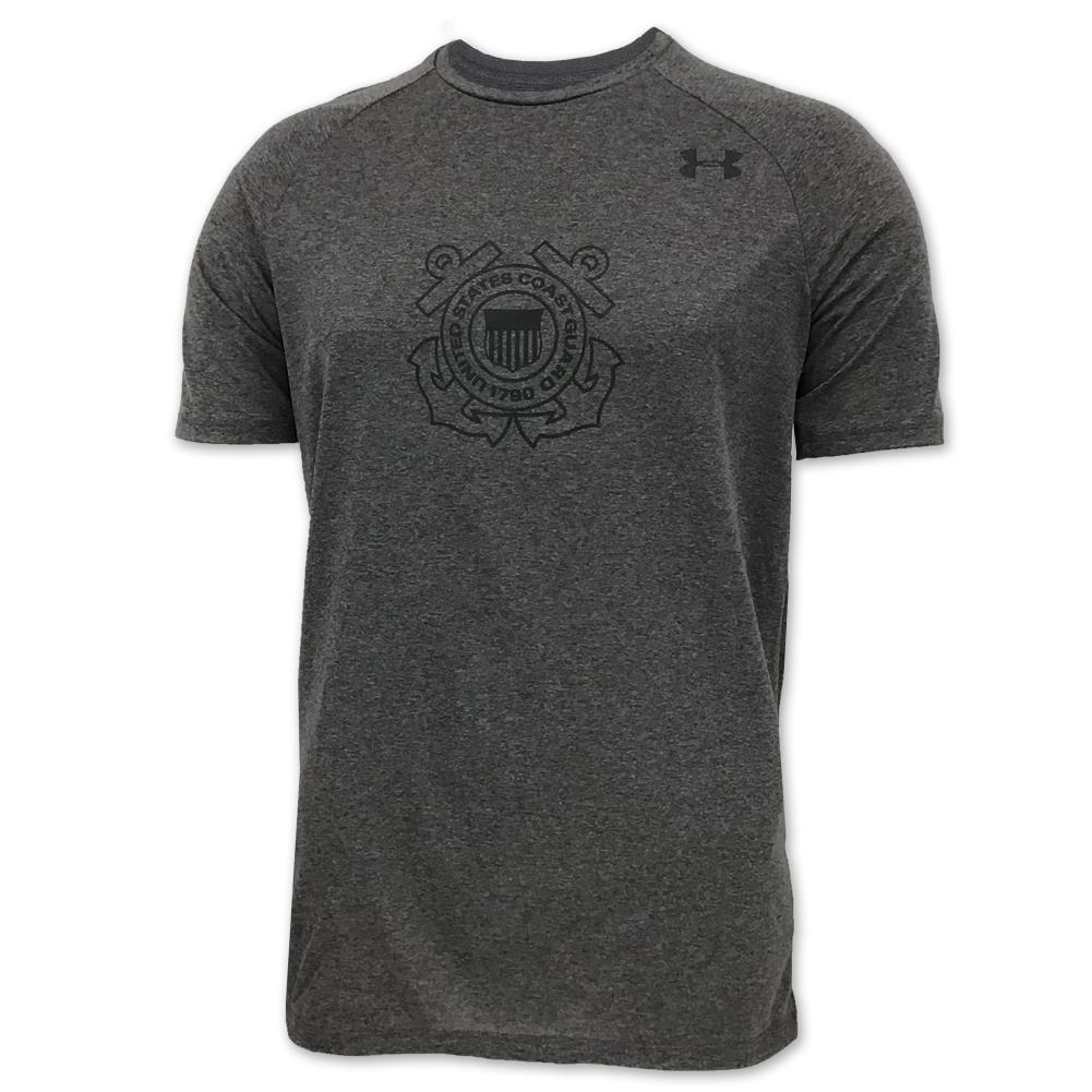 COAST GUARD UNDER ARMOUR SEMPER PARATUS TECH T-SHIRT (CHARCOAL)