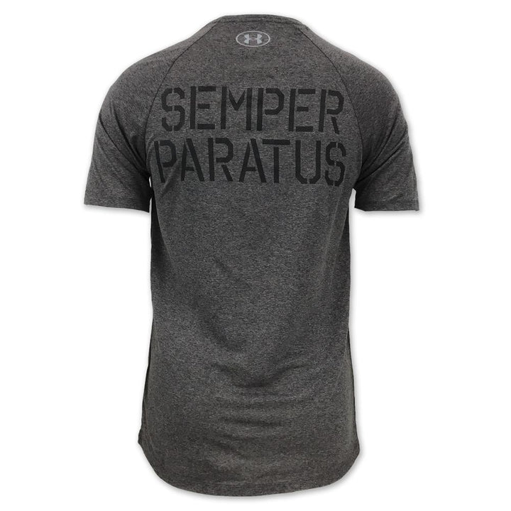 COAST GUARD UNDER ARMOUR SEMPER PARATUS TECH T-SHIRT (CHARCOAL) 1