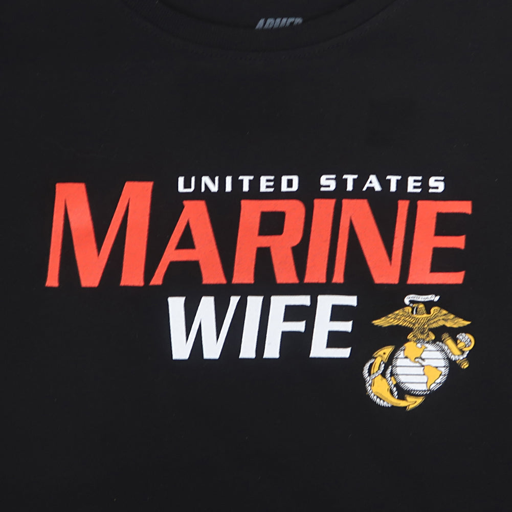 Ladies United States Marine Wife T-Shirt (Black)