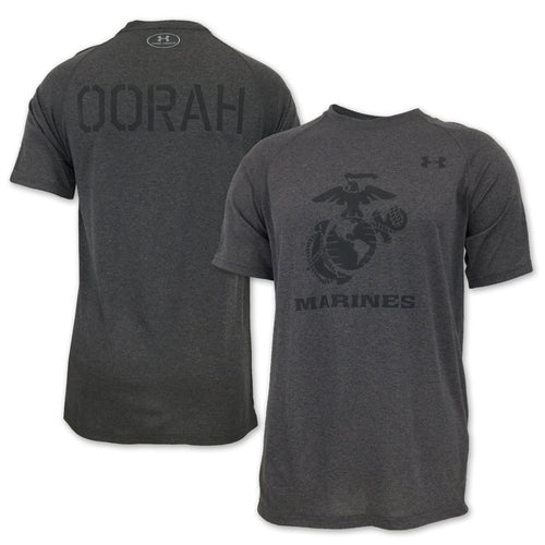 MARINES UNDER ARMOUR OORAH TECH T-SHIRT (CHARCOAL)