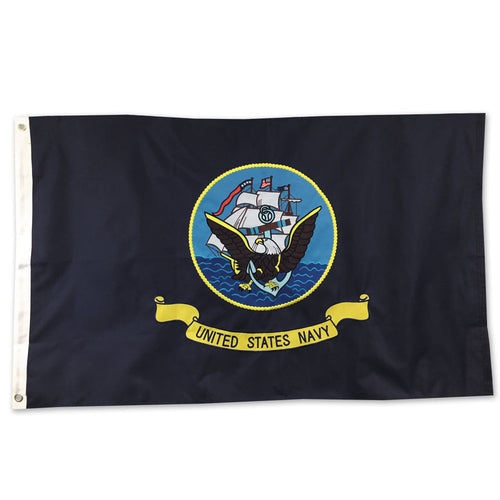 NAVY 2 SIDED EMBROIDERED FLAG (3'X5') 2