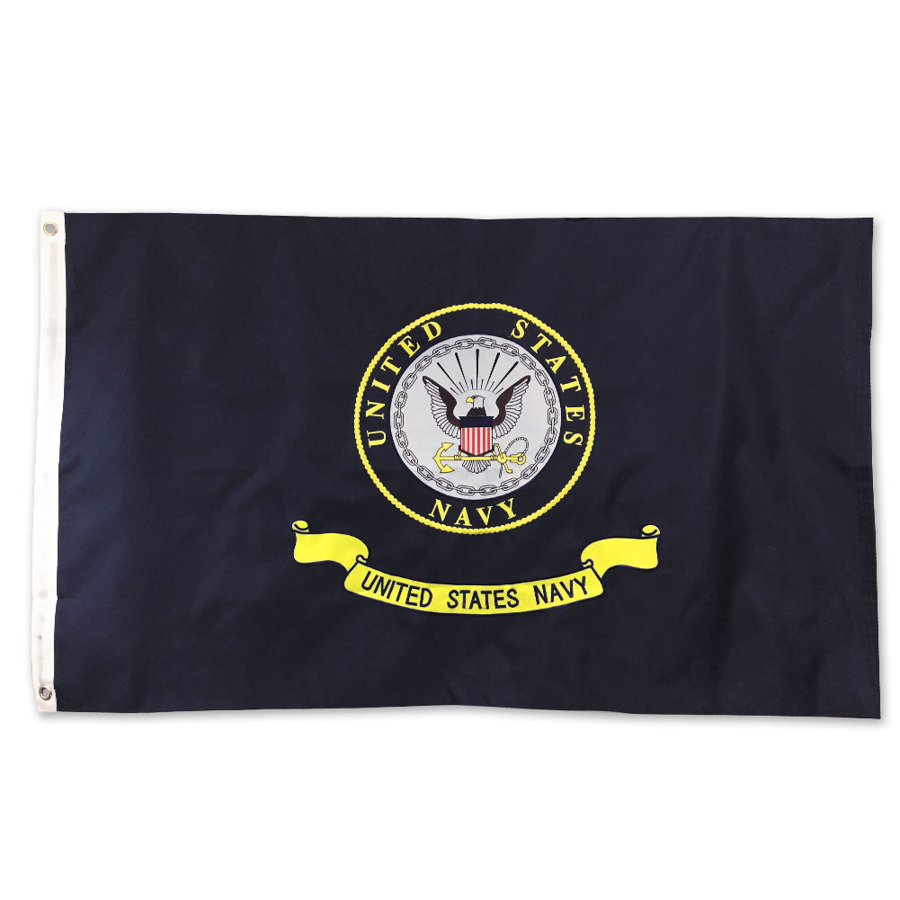 NAVY LOGO 2 SIDED EMBROIDERED FLAG (3'X5') 2