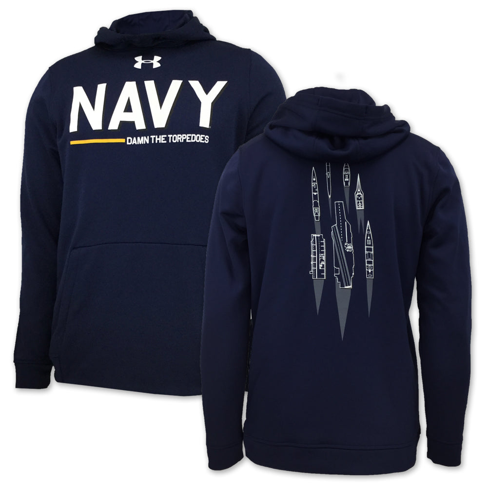 U.S. Navy Sweatshirts: Navy Under Armour Damn The Torpedoes Ship