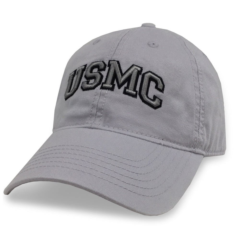 USMC ARCH LOW PROFILE HAT (SILVER)