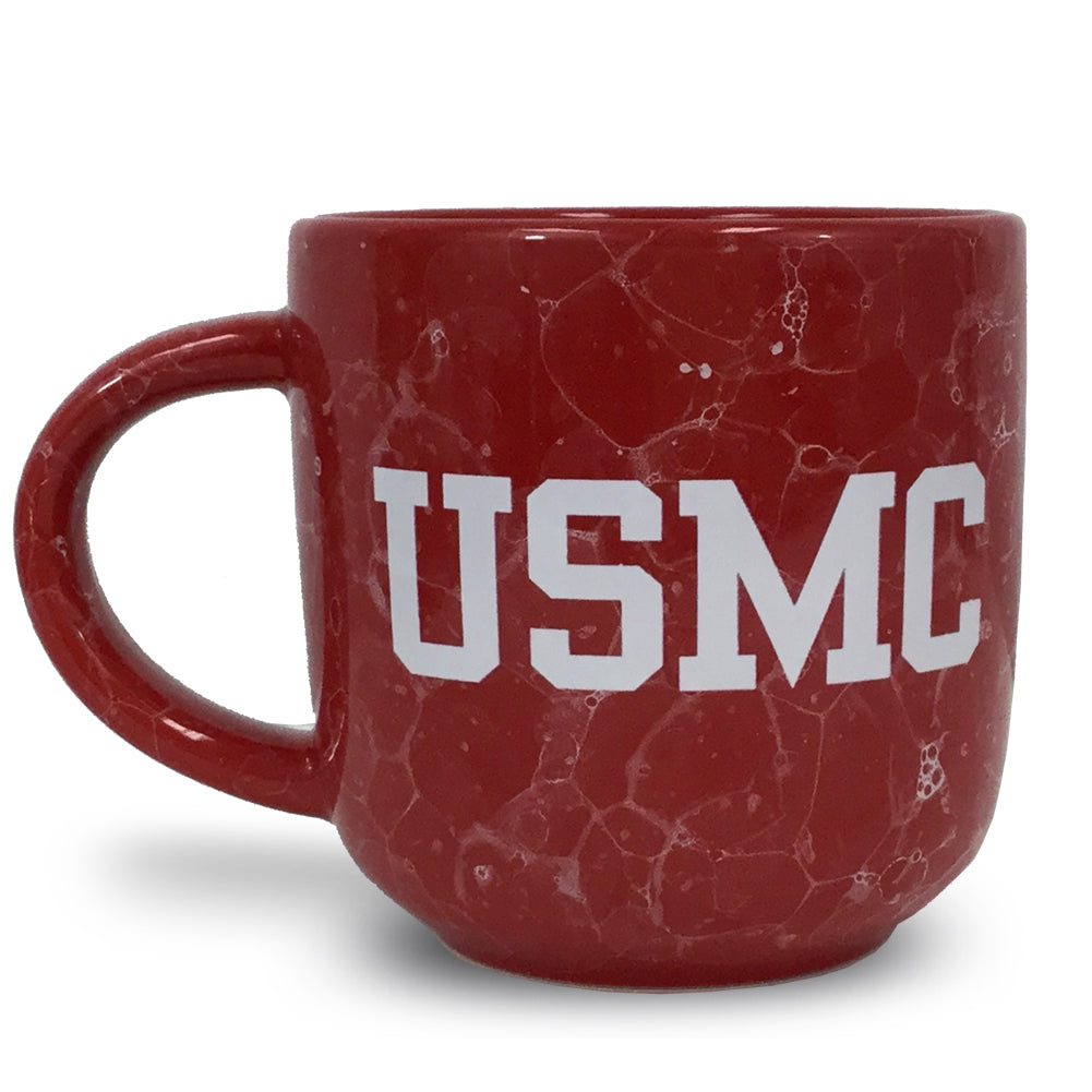 USMC Marbled 17 oz Mug (Red)