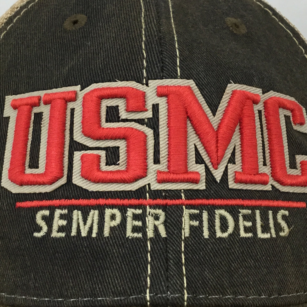 USMC SEMPER FIDELIS TRUCKER HAT (BLACK) 2